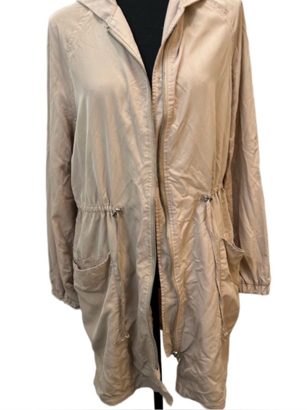 H&M Light Beige Utility Jacket with Hood